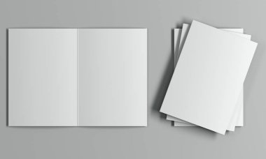 Broşür mockup. Üstten Görünüm.