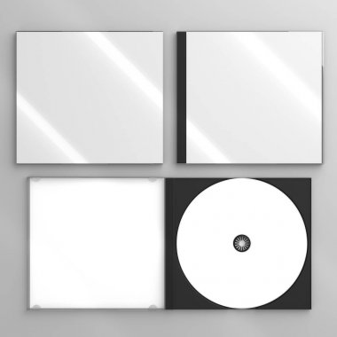 CD Dvd disk plastik kutu mockup. Üstten Görünüm.