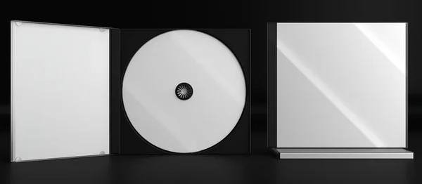 Cd dvd disc plastic box mockup. Frontansicht. — Stockfoto
