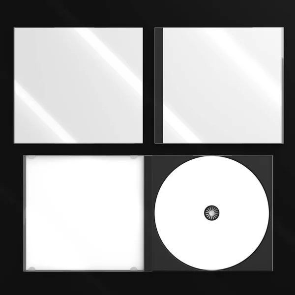 CD DVD Disc plastic box mockup. Top view. — Stock Photo, Image