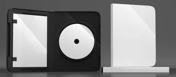 CD DVD Disc plastic box mockup. Front view. — Stock Photo, Image