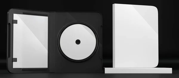 CD DVD Disc plastic box mockup. Front view. — Stock Photo, Image