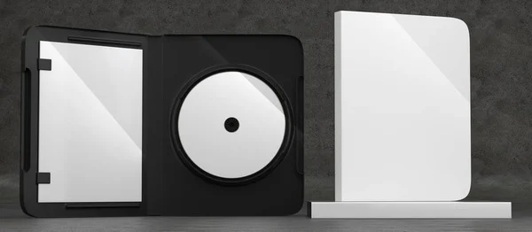 CD Dvd Disc plastic doos mockup. Vooraanzicht. — Stockfoto