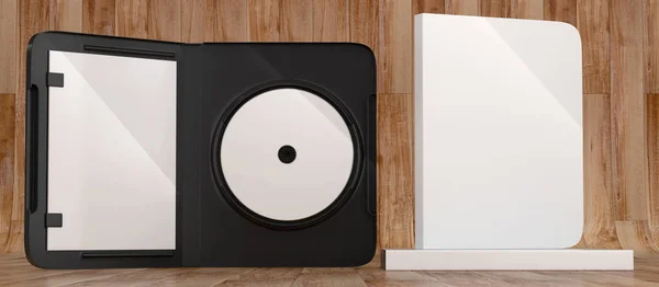 CD DVD Disc plastic box mockup. Front view. — Stock Photo, Image