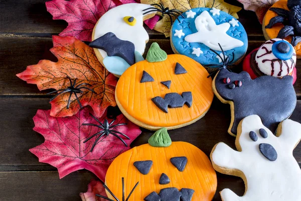 Barevné halloween soubory cookie — Stock fotografie