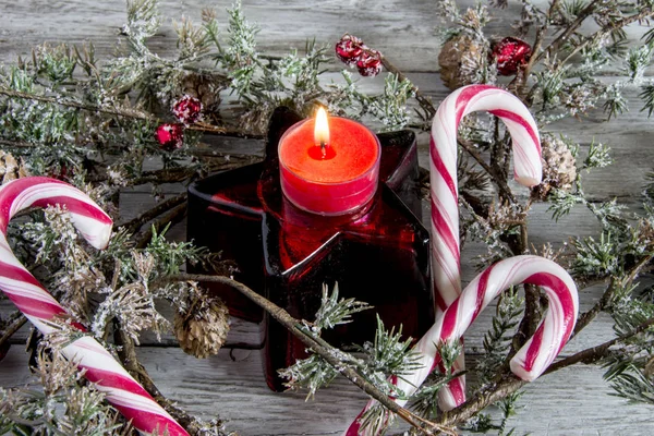 Christmas decoration candle — Stock Photo, Image