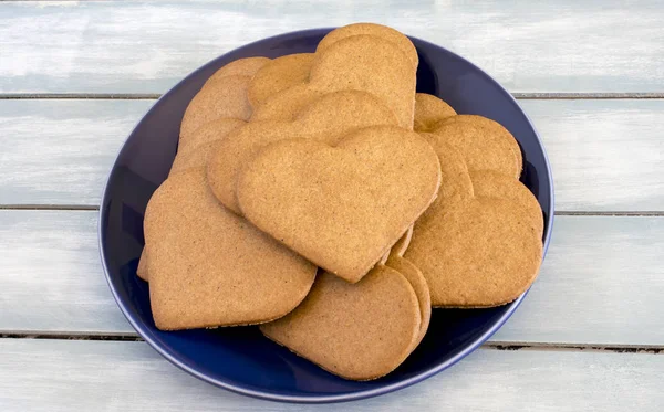 Butter Cookies with Heart Shape — Stock Photo, Image