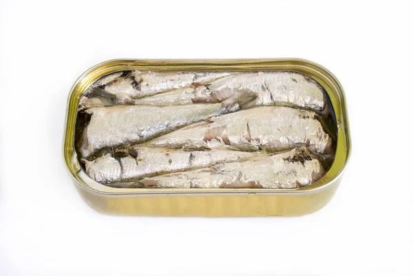 Canned Sardines Appetizer Served Can — Stock Photo, Image