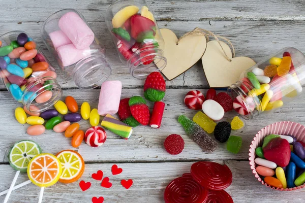 Assortment of sweets and candies. — Stock Photo, Image