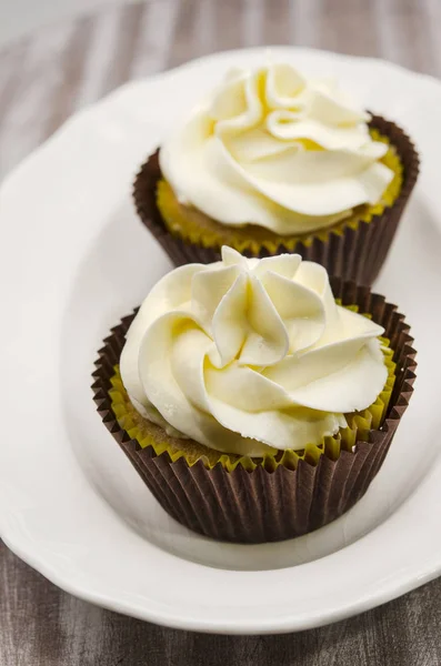 Cupcakes decorated with butter cream