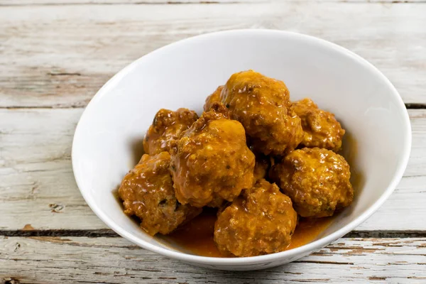 Meatballs braised with vegetable sauce — Stock Image Meatballs Braised Vegetable Sauce Stock Photo