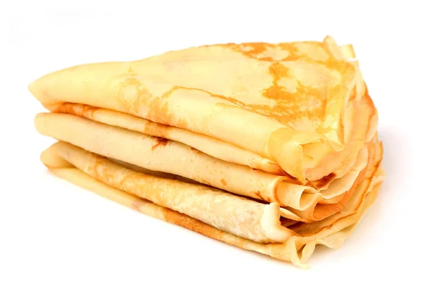 Thin pancakes folded stack. — Stock Photo, Image