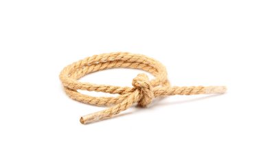 İzole keten ip dize yığını.