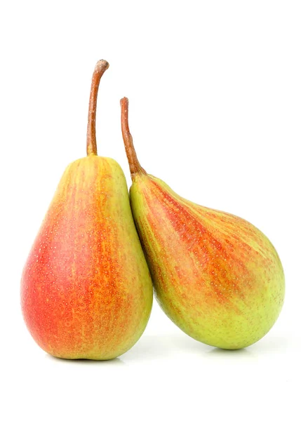 Two ripe red yellow pear closeup. — Stock Photo, Image