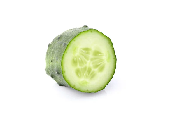 Fresh cut cucumber isolated. — Stock Photo, Image
