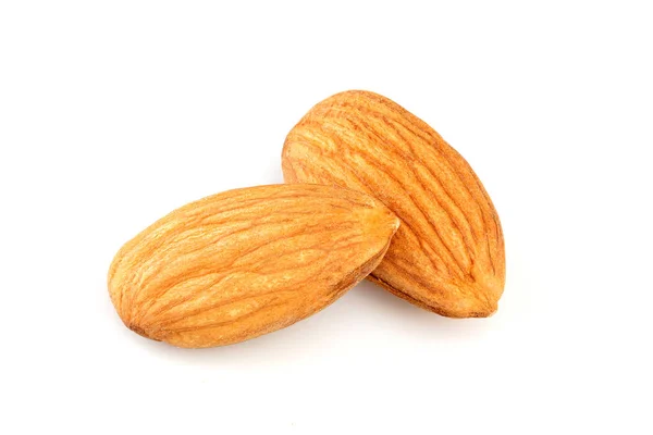 Almond Peeled Closeup White Background — Stock Photo, Image