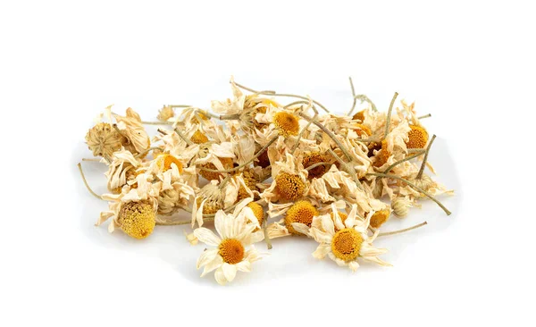 Dried Chamomile Flowers Isolated White Background — Stock Photo, Image