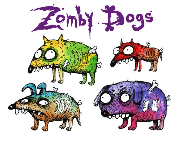 Zombie dogs set. — Stock Photo, Image