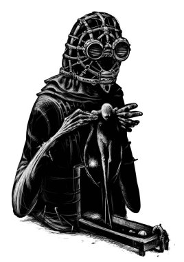 Çizilmiş buhar punk illüstrasyon el 