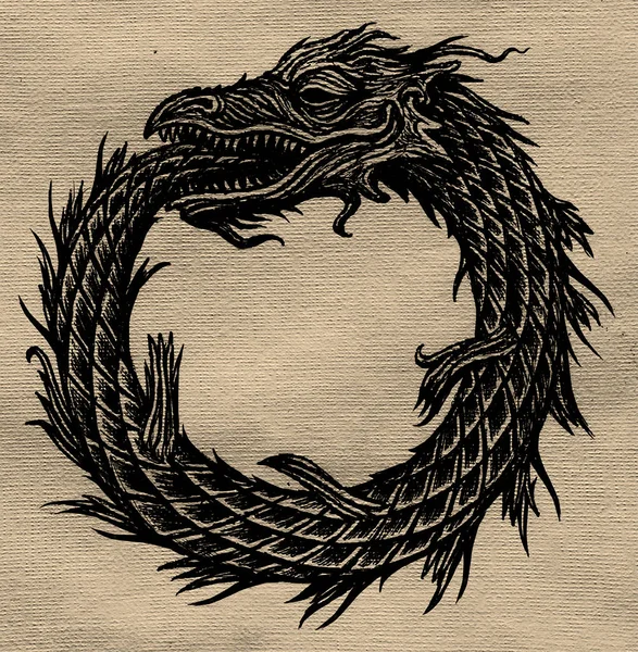 Ouroboros. Signo místico antiguo —  Fotos de Stock