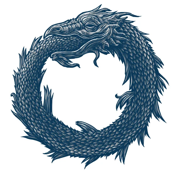 Ouroboros. Signo místico antiguo — Foto de Stock