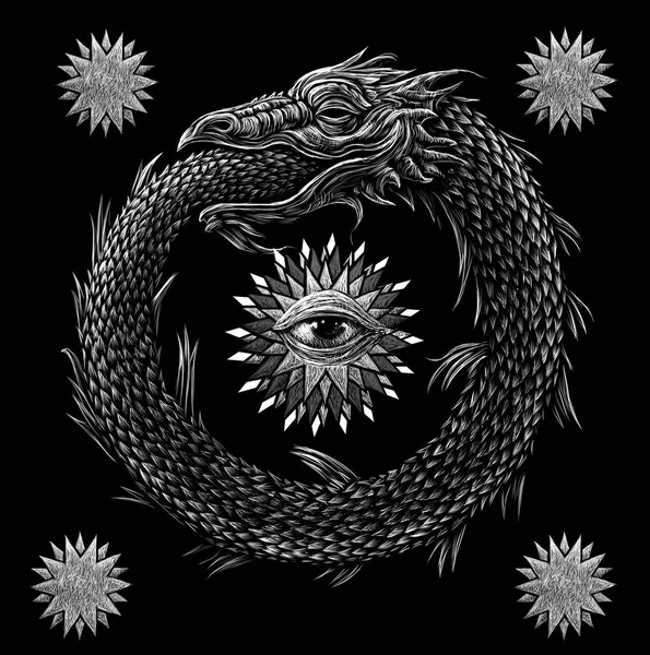 Ouroboros. Antico segno mistico — Foto Stock