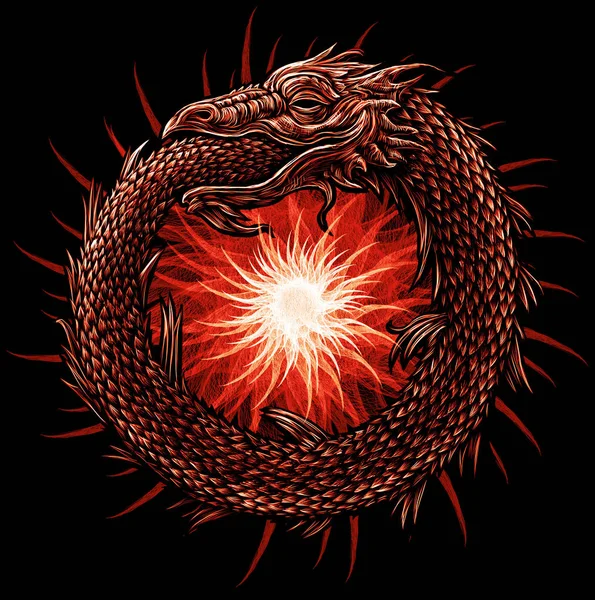 Ouroboros. Mystisches Zeichen — Stockfoto