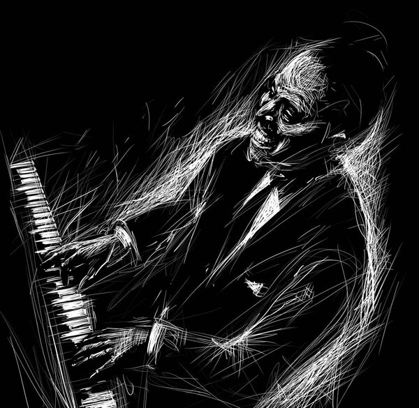 Pianist plays the piano 