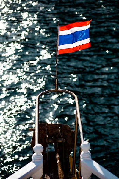 Flag Thailand Boat Sea — Stock Photo, Image
