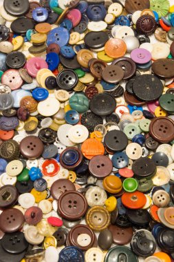 Eski düğmelerini. Eski bir metal kutu düğmeleri.