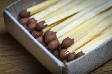 Fotoğrafı yakın çekim maçlar açık kutularıdır.