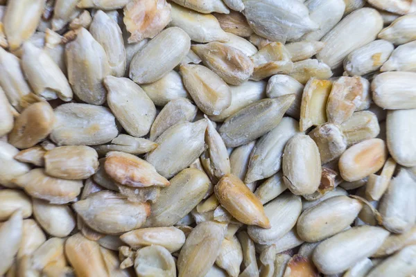 Photo Peeled Fried Sunflower Seeds Close — Stock Photo, Image