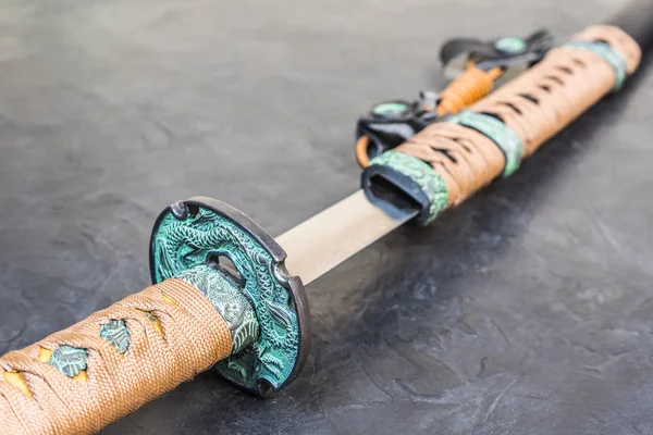 Sword of the samurai. Medieval Japanese weapons. — Stock Photo, Image