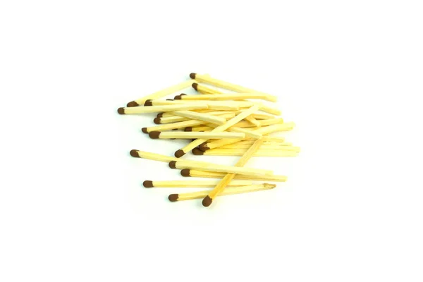 Wooden matchsticks with the sulphur. Photo on white background. — Stock Photo, Image