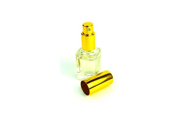 En flaska med parfym. Foto på vit bakgrund. — Stockfoto