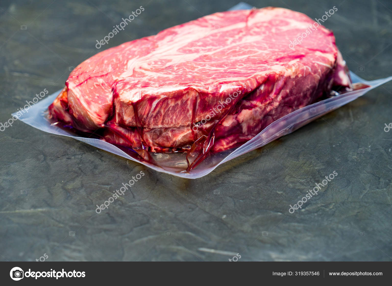 The Marbled Beef Steak In A Vacuum Pack Stock Photo C Cs Zlo Bk Ru