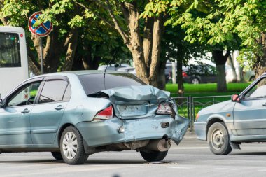 Trafik kazasından sonra çekilmiş bir fotoğraf..