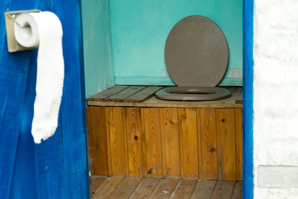 Street toilet in the village. Photo outside. — Stock Image Street toilet in the village. Photo outside. Stock Image