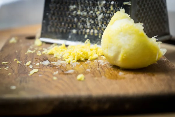 Removing Zest Lemon Ingredient Delicious Dishes Removing Zest Lemon Ingredient — Stock Photo, Image