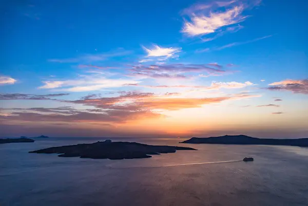 Beau coucher de soleil de santorin — Photo