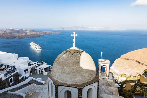 Santorin Fira kostel — Stock fotografie