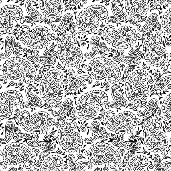Seamless pattern with paisley and flowers