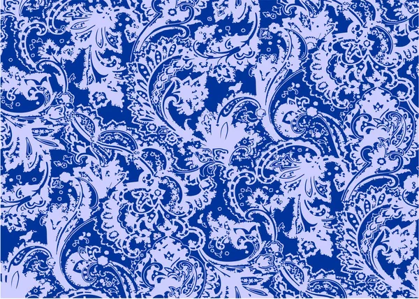 Padrão sem costura com paisley e flores — Vetor de Stock