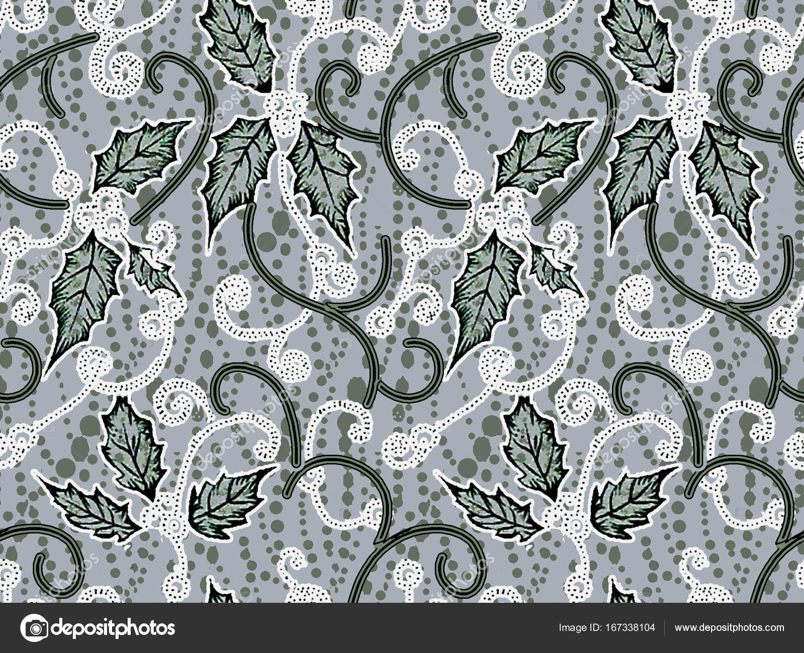 Modello senza cuciture per il fiore foglia forma dell acquerello Disegno astratto foglie fiore inchiostro doodle pennello ictus acqua colore texture