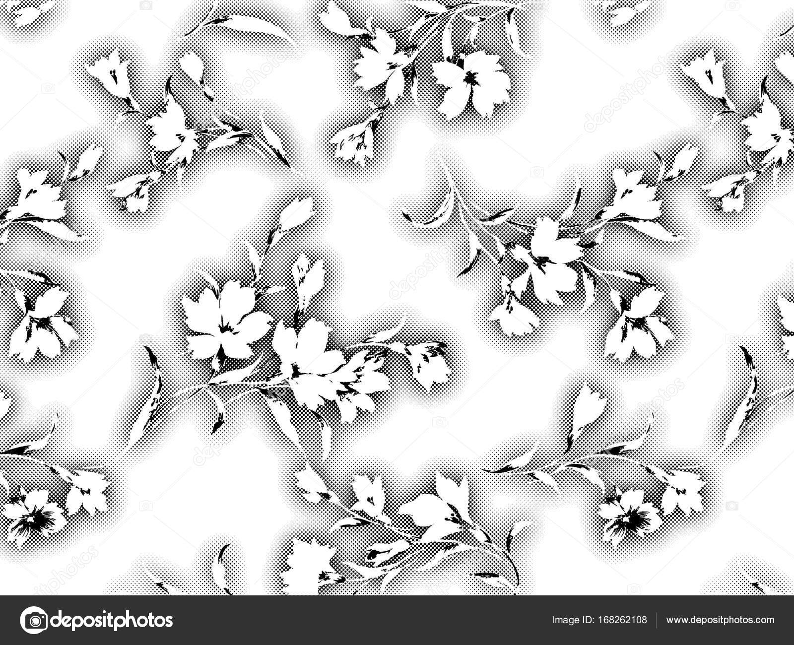 Modello senza cuciture per il fiore foglia forma dell acquerello Disegno astratto foglie fiore inchiostro doodle pennello ictus acqua colore texture
