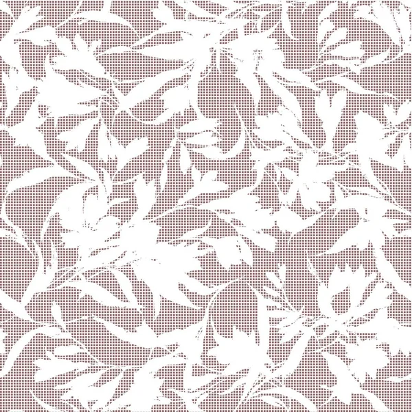 Цветочный бесшовный фон. Украшение со стилизованными листьями и текстурой цветов. Чёрно-белый монохром — стоковое фото
