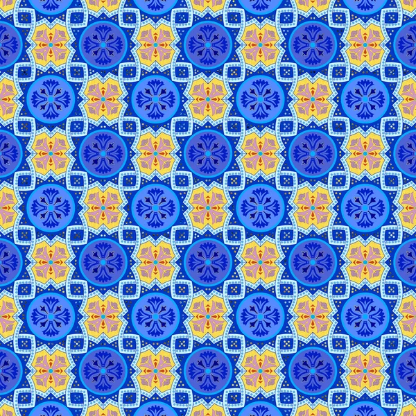 Gorgeous Seamless Pattern White Colorful Moroccan Portuguese Tiles Ornaments Can — Stock Photo, Image