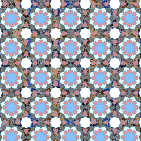 Gorgeous Seamless Pattern White Colorful Moroccan Portuguese Tiles Ornaments Can — Stock Photo, Image