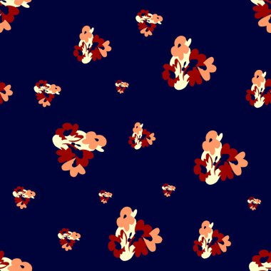 Renkli arka plana sahip soyut, kusursuz çiçek deseni