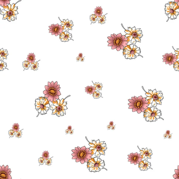 Abstract Seamless Flower Pattern Colorful Background — Stock Photo, Image